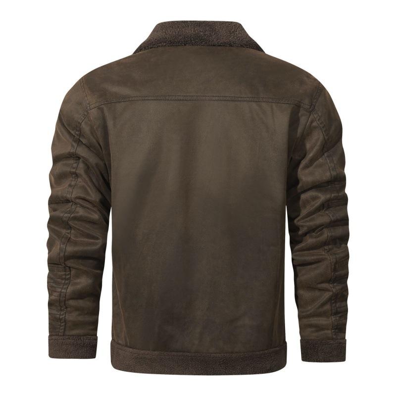 Pelz einteilige Jacke Herren Winter Fleece Revers Jacke lose Herrenbekleidung