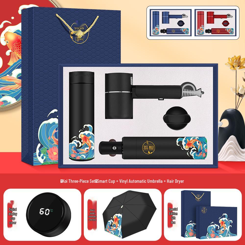High-End Dragon Boat Festival Thermos Gift Set - Luxurious Business Souvenir for Anniversaries and Events