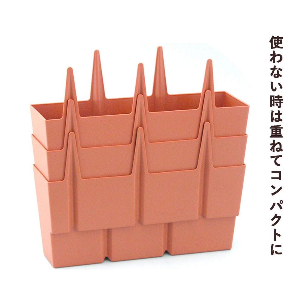 Shimomura Kihan Garden Edge, Brick-Style [Made in Japan] Resin Wood-Grain Pattern Gardening and Flower Bed Lightweight Brown 12-Piece Set 35357
