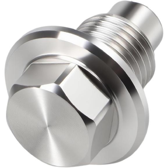 M12*1.25 Stainless Steel Magnetic Oil Drain Plug (with Extra 4 Copper Gaskets), Oil Pan Drain Nut Bolt, Anti Leakage Seal Compatible with Most Cars,