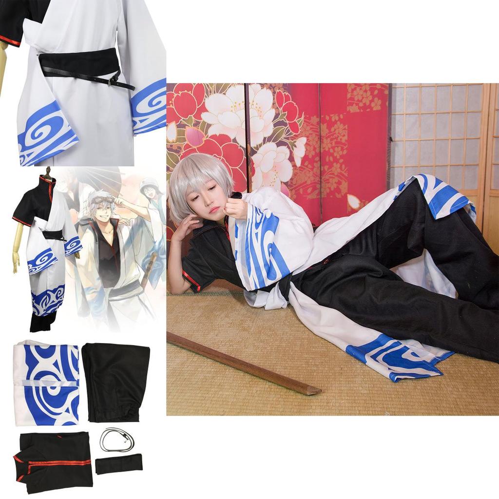 Zeitlos Stilvolles Gintama Sakata Gintoki Anime Silver Soul Halloween Cosplay Kostüm Anzug Komplettset für alle Anlässe
