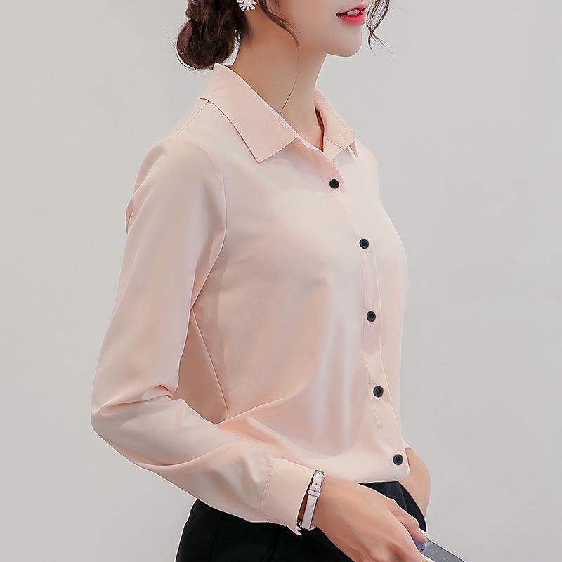 2025 Frühling/Sommer Koreanischer Stil Schlanke Passform Vielseitig Große Größen Langarm Lässig Chiffon-Bluse