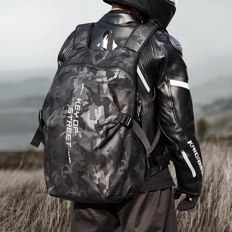 Waterproof Motorcycle Helmet Backpack - Large Capacity Travel Bag for Men & Women