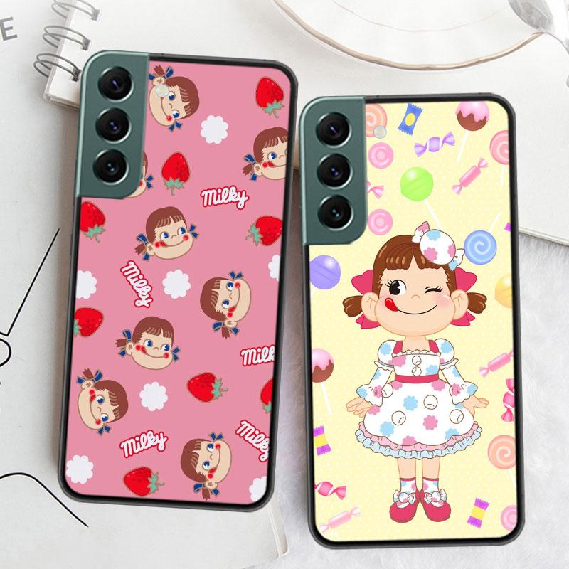 F-Fujiya M-Milky P-Peko C-chan Cartoon Phone Case For Samsung Galaxy S22 S25 Ultra S21 S10 Plus S26 Edge S20 S23 S24 FE Cove