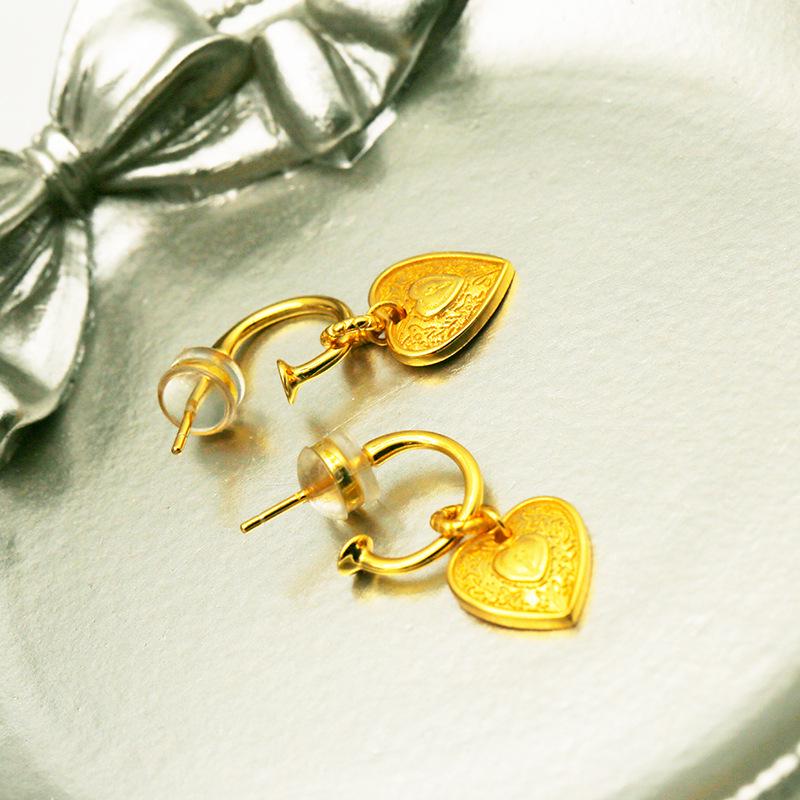 

High-End S925 Sterling Silver Gold-Plated Korean & Japanese Style Retro Earrings Studs & Ear Cuffs for Girls 925 Silver золотой