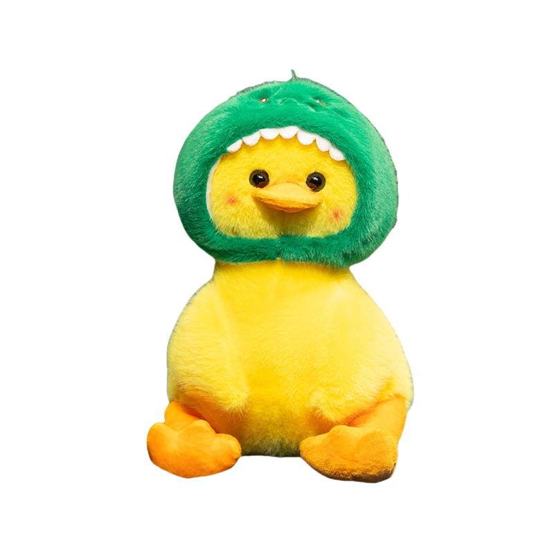 Plush Toy Transformed Into A Little Yellow Duck Doll Wearing A Hat Little Yellow Duck Doll Dinosaur Rabbit Hood Yellow Duck Accompanying The Doll