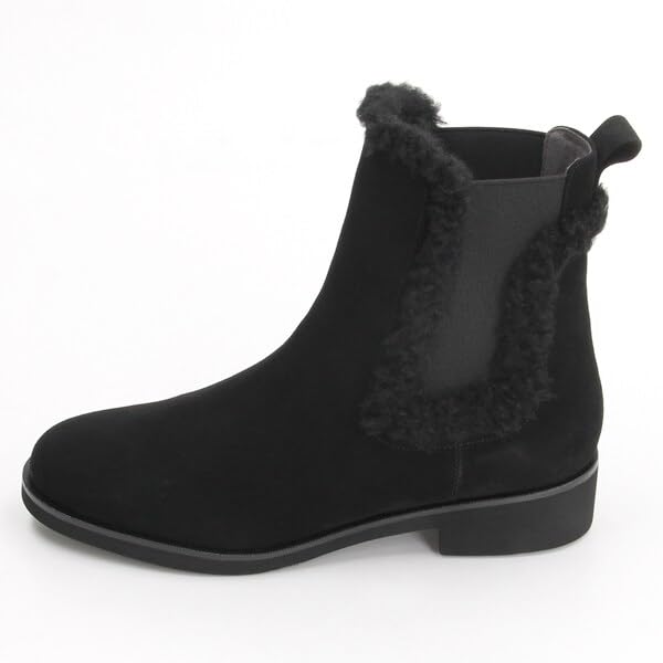 JILL STUART SHOE Fashion Boots, Side Gore Boa Short Boots 6592, Oak Suede