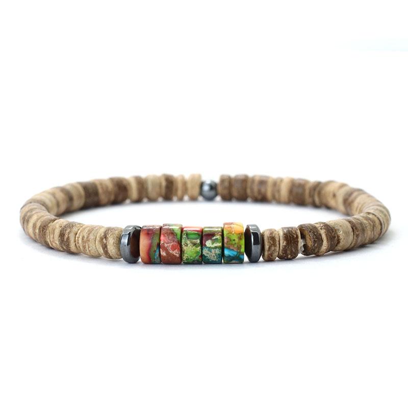 Noter Bohemia Coconut Bead Bracelet Unisex Grade A Emperor Stone Braslet Leisure Accessories Natural Wooden Braclet Beach Joias