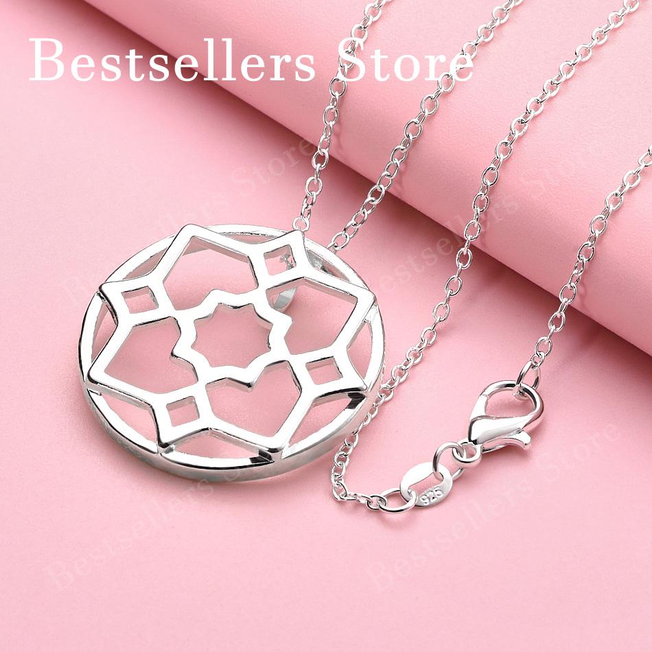 925 Sterling Silver 16-30 Inch Women's Exquisite Flower Pendant Necklace Accessories Wedding Gift Fashion Jewelry