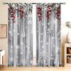 Christmas Snowflake Printed Curtains, Christmas Decorations, Bedroom and Living Room, Home Decoration, Room Decoration