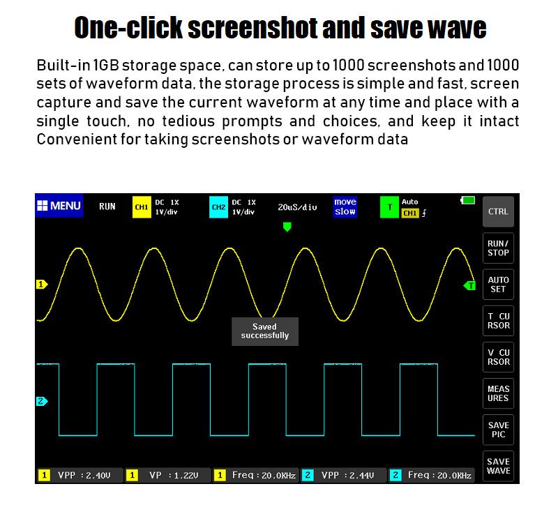 FNIRSI-1013D Dual-Channel Digital Touch Oscilloscope - 100M Bandwidth, 1GS/s Rate