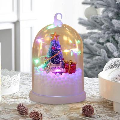 LED-Weihnachtsbaum in Glaskuppel Tischdekorationen Kreativ für Kamin Tischmittelstück