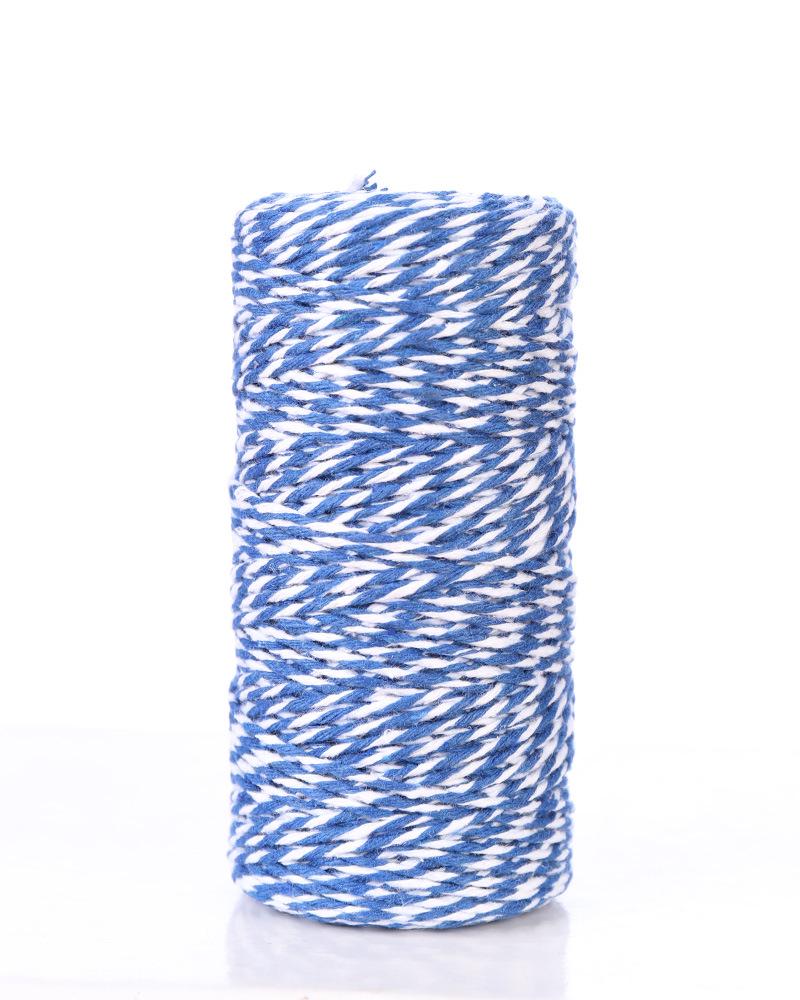 1,5mm Dvoubarevná bavlněná šňůra, DIY Ručně tkaný materiál na visačky - 100m role