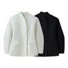 2026 Spring New Product European and American Cross-border Women's Clothing Street Fashion Thickened Woolen Waist Jacket W028 7162