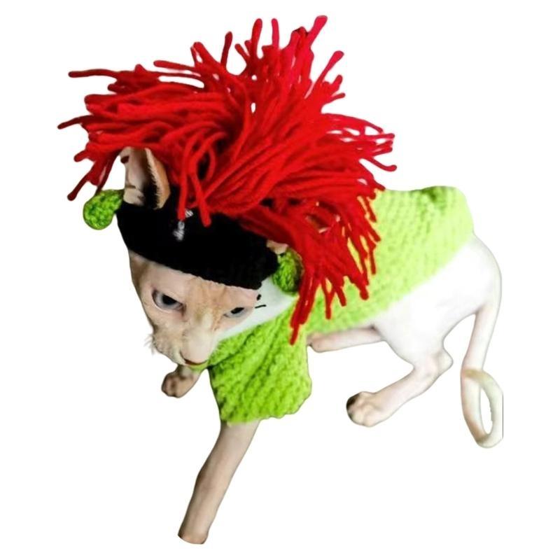 Pet Crocheted Hat Pet Birthday Headgear for Puppies and Cats Lovely Crocheted Hat Christmas Hat Comfortable Wear