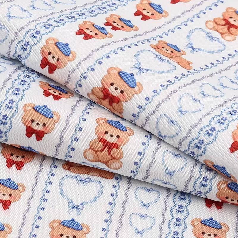 0.5m/1m/2m Cartoon Printed Thickened Canvas Fabric for Sewing Tablecloths Curtains Canvas Bags Handmade DIY Decorative Fabrics