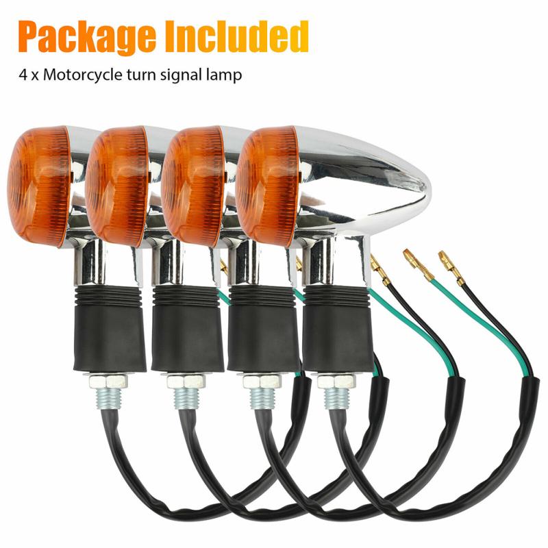 4 Pcs Motorcycle Led Turn Signal Light 12v 10w Sealed Waterproof Shockproof Brake Blinker Lamp