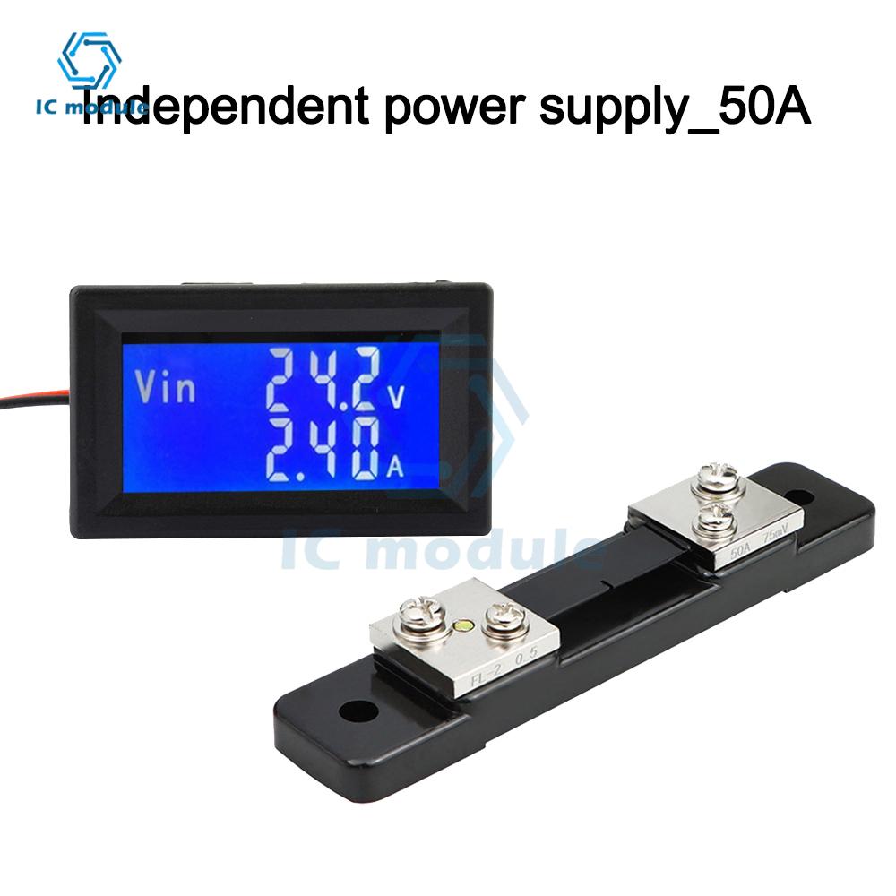 LCD DC DC Meter Head 75mV Digital Display Dual Display Voltage Current Temperature RS485 High Current Modbus Protocol
