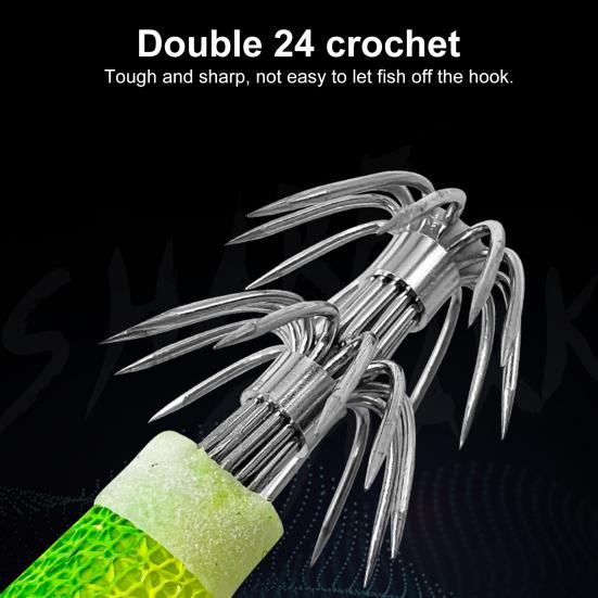 10CM/10G Glow-in-the-dark Shrimp Lure with Squid Hook Realistic Bionic Artificial Bait Saltwater Freshwater Bass Walleye Trout Fishing Accessories