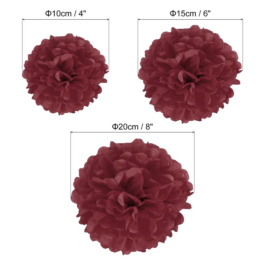 4"/6"/8" Tissue Pom Poms Flowers, 12 Pack Paper Flower Ball for Wedding Bridal Shower Birthday Bachelorette Party