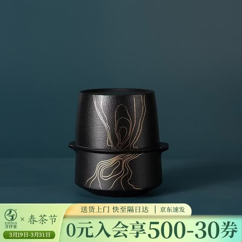 Edenus Ceramic Portable Express Tea Set - Black Iron Glaze
