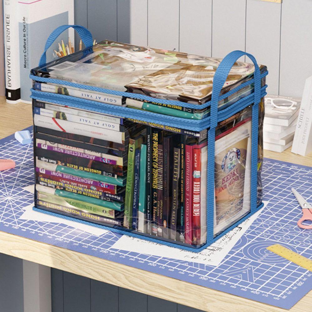 Zipper Collapsible Pouch Transparent Clear Pouch Portable Comic Book Storage Bag Student