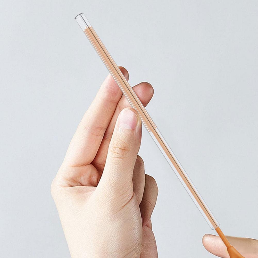 2Pcs Silicone Straw Cleaner Brush Straw Cleaning Brush Soft Bottle Brush for Cleaning Metal Plastic Glass Straws
