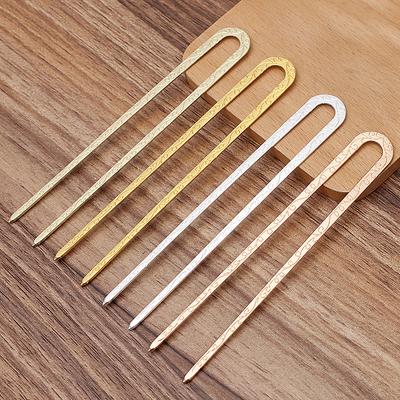 3pcs/set U Shape Hairpin Hair Sticks Alloy Hair Pins Clips Bridal Headpiece for Women Girl Wedding Hair Handmade Accessories