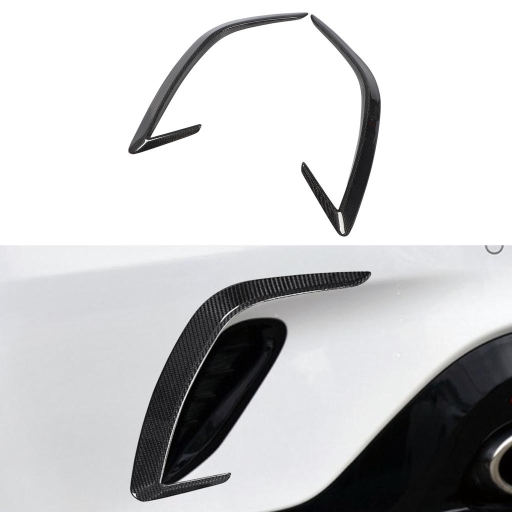 1 Pair Car Rear Bumper Wind Knife Left Right Glossy Carbon Fiber Rear Bumper Spoiler Replacement for Kia Stinger 2018 to 2025