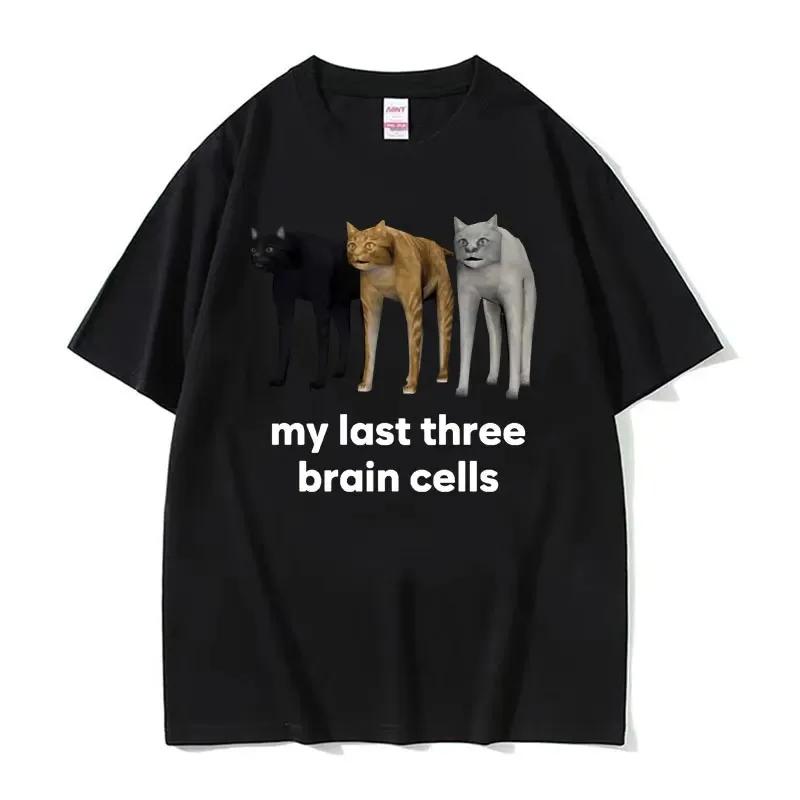 I Eat Cement Cursed Cat Funny Meme T Shirt Men Women's Fashion Humor Short Sleeve T Shirts Male High Quality Cotton T-shirt Tops