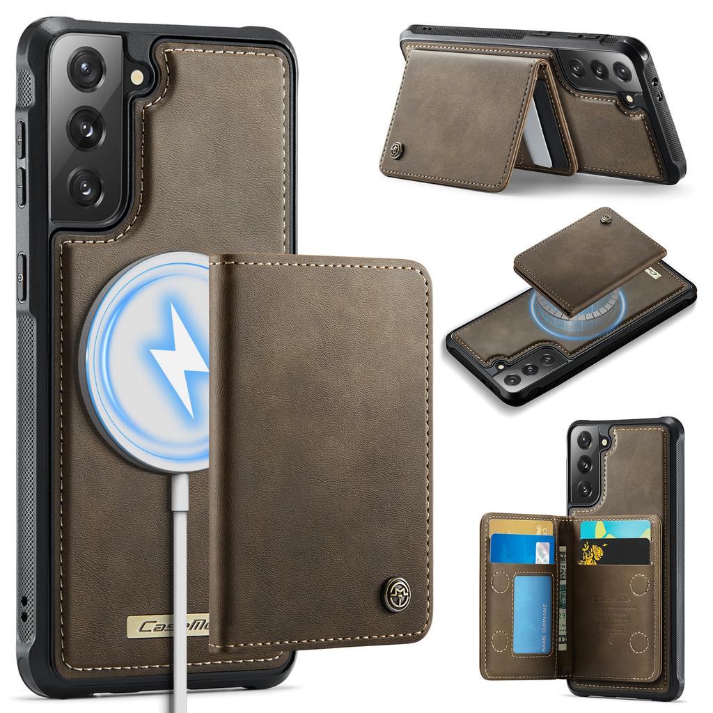 For Samsung Galaxy S21 5G/Galaxy S21 4G Magnetic Case CASEME ME80 Series Leather PC TPU Phone Cover with Detachable Wallet