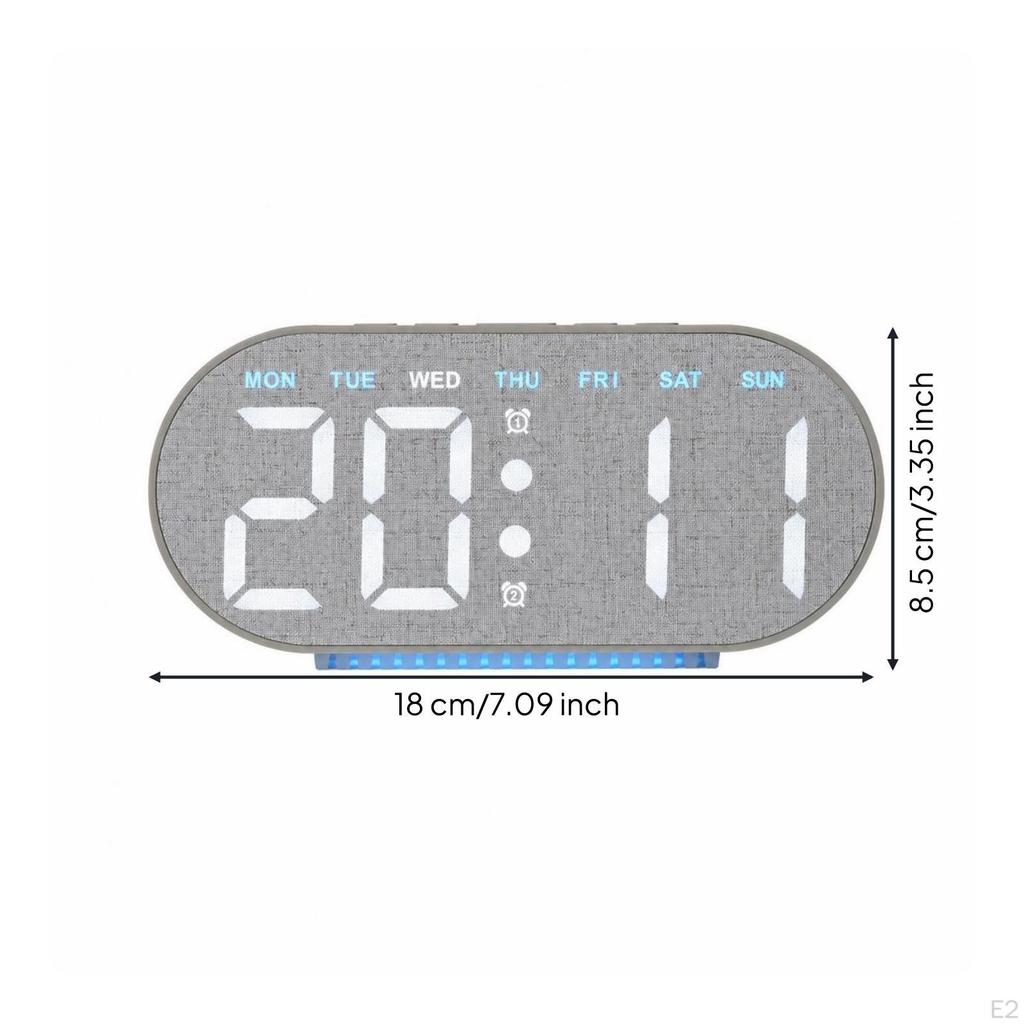 Clear Digital Clock with Lighted Base | LowProfile Compact Design, EasytoUse Top Buttons, Alarm