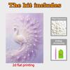 Purple Peacock Pearl Art Painting Home Wall Decor Pearl Gemstone Painting Picture Crafts Adult/Beginner Gift Creative Home Decor Unframed