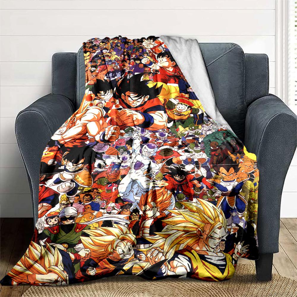 Dragon Ball Heroes Collage Flannel Blanket Super Soft Warm Cozy Blanket For Sofa Bed Office Travel Allseason Home Decor Gift