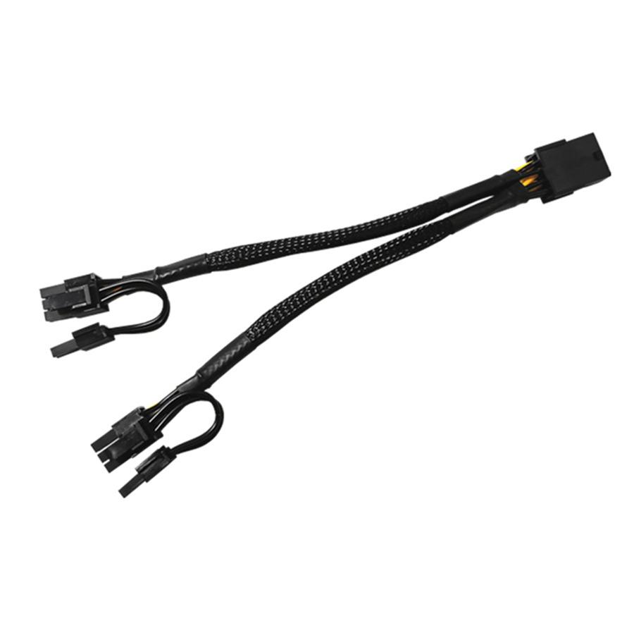 10Pcs 22cm GPU PCIE 8 Pin Female To Dual 2X 8 (6+2) Pin Male PCI Express Power Adapter Braided Y-splitter Extension Cable