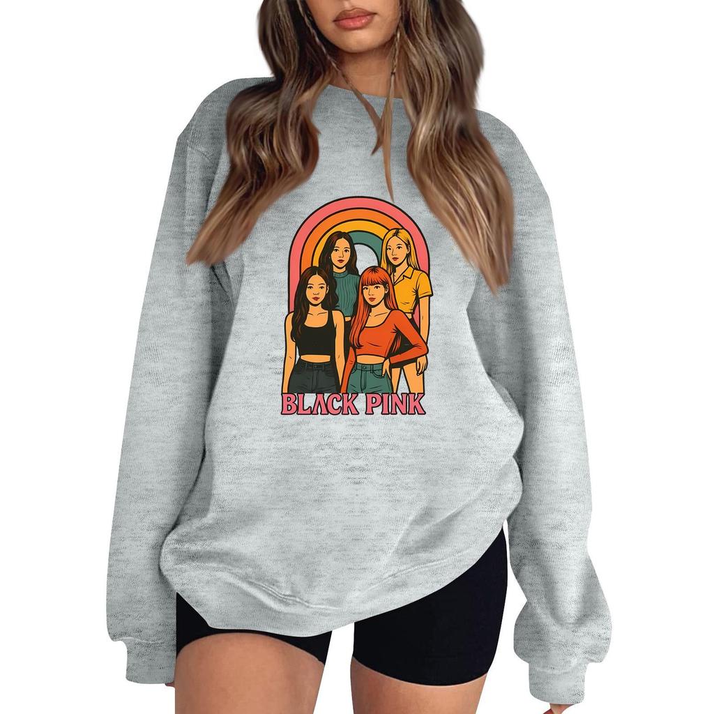 Women's Fashionable And Casual Long Sleeve Round Neck Printed Sweatshirt