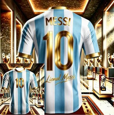 2026 Messi No. 10 Anma Özel Baskı Futbol Forması_Tişört — Erkek Arjantin Spor Tişörtü Futbol Antrenmanı