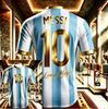 2026 Messi Nº. 10 Camisa de Futebol Edição Comemorativa — Camiseta Esportiva Masculina da Argentina Treino de Futebol