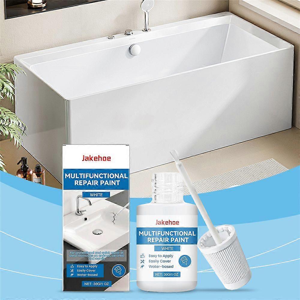 Waterproof Multi-Functional Repair Paint for Bathroom Surfaces - Easy To Use, Scratch & Blemish Fix, 30g, Eco-Friendly, Durable & Water-Resistant Less