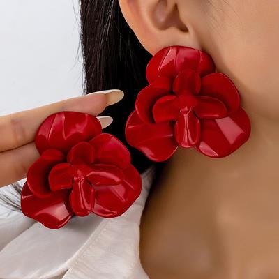 Boucles d'oreilles ZA élégantes à motif floral, style designer, personnalité simple, tendance exagérée, bijoux d'oreille