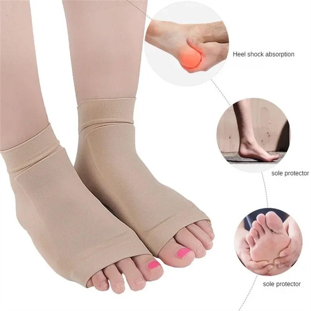 Silicone Socks Heel Protective Sock Foot Massage Ankle Support Gel Heel Pads Running