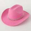 Bridal Zircon Western Cowboy Hat Crystal Atmospheric Fashion Bridal Jazz Hat Party Felt Hat