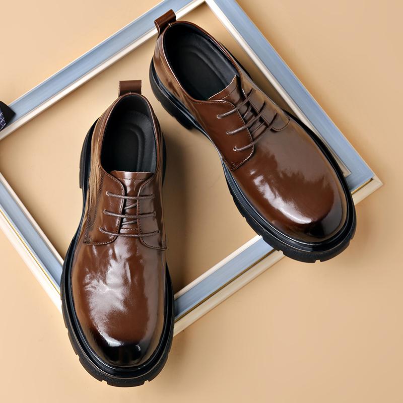 Business big head leather shoes Casual fashion leather shoes soft non-slip men's shoes