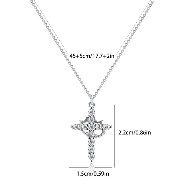 Fashionable Diamonds Stainless Steel Crosses Choker Necklace Pendant with Elegant Designs Jewelry Accessory for Girls