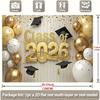 2D Class of 2026 Graduation Photography Background Cloth Gold Balloon Party Backdrop