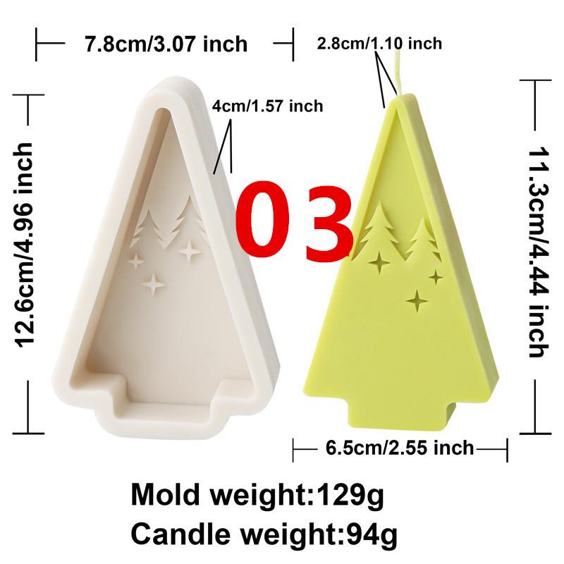 Minimalist Triangle Christmas Tree Silicone Candle Mold DIY Snowflake Elk Designs Soap Candles Gypsum Christmas Home Ornament
