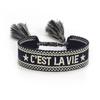 Handmade European Style Embroidered Love Bracelet with Tassels for Girls