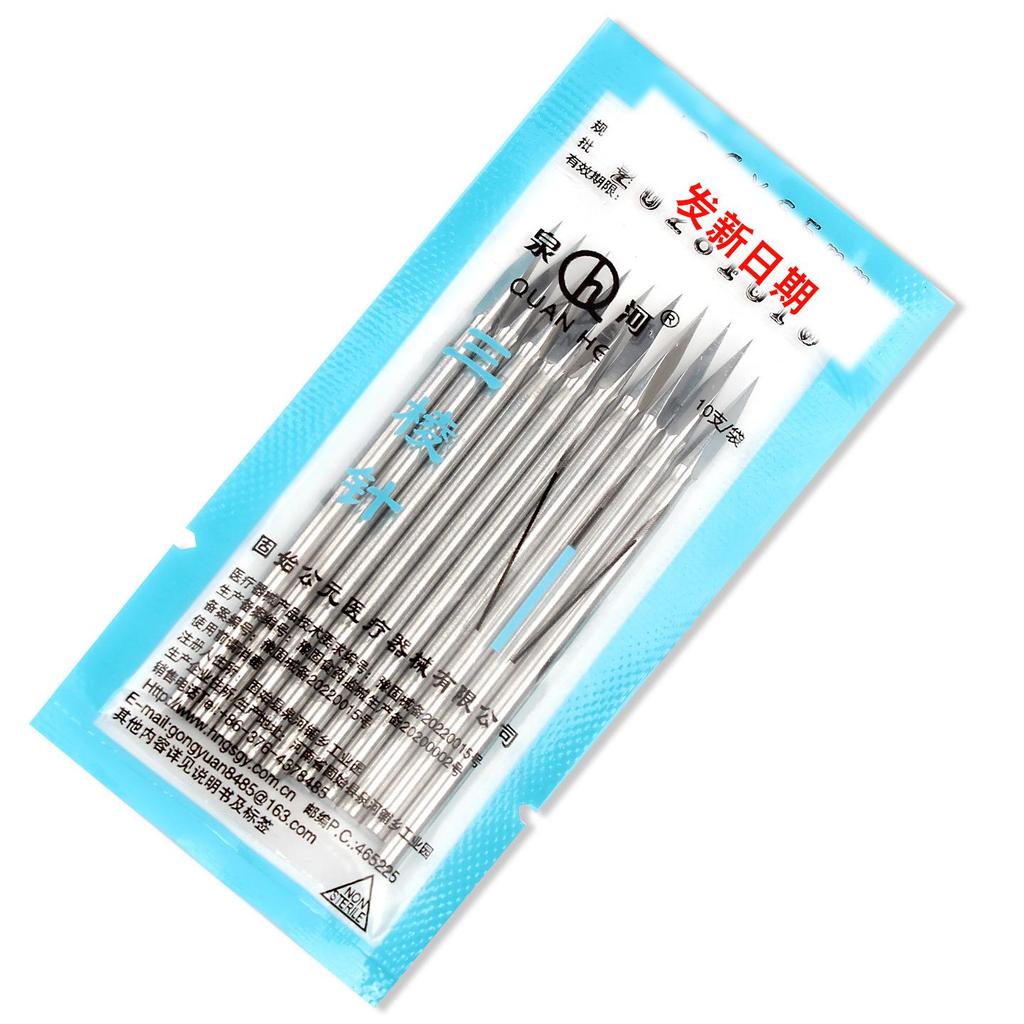 Quanhe Stainless Steel Tri-Edged Bloodletting Needles for TCM, Acupuncture, and Cupping - Small & Large Sizes