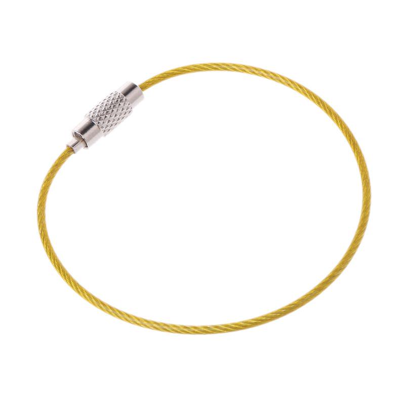 Colorful Stainless Steel Wire Keychain Cable Key Ring Chain Outdoor EDC Luggage Tag Loop Rope