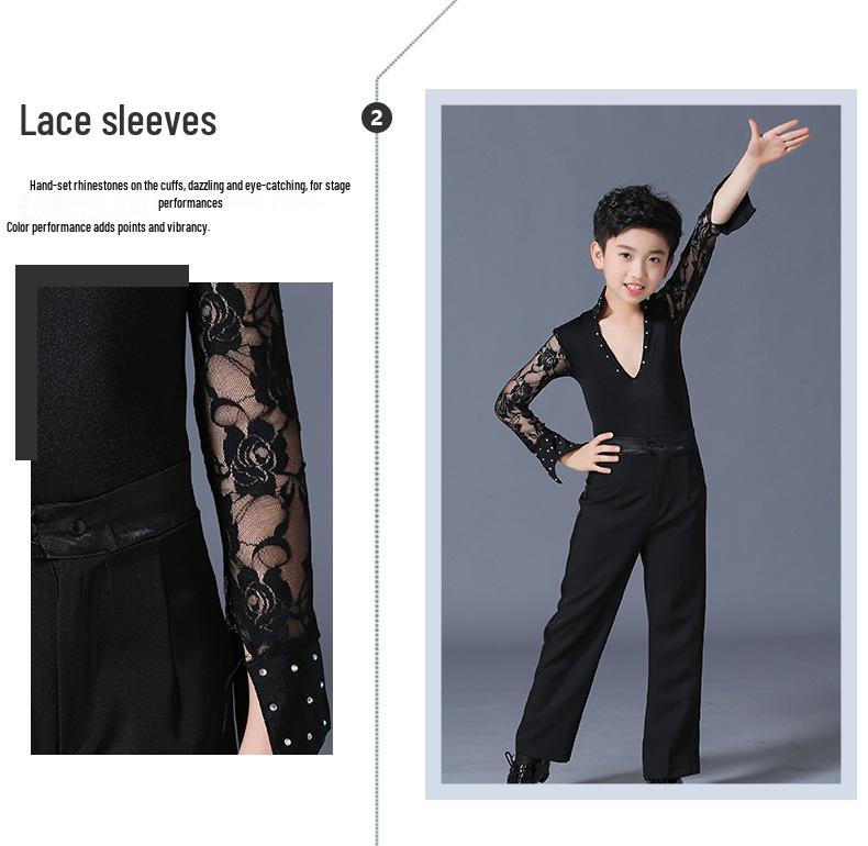 Children's Autumn Ballroom Dance Outfits: Boys' Latin Competition Costumes, Adult Sizes Available.
